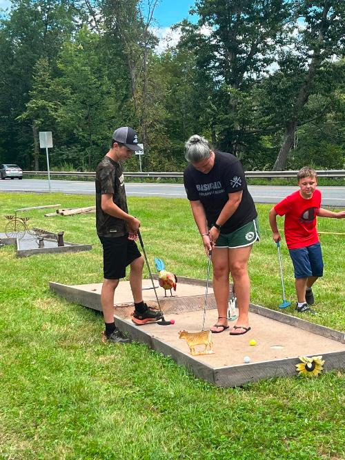 Playing Mini Golf
